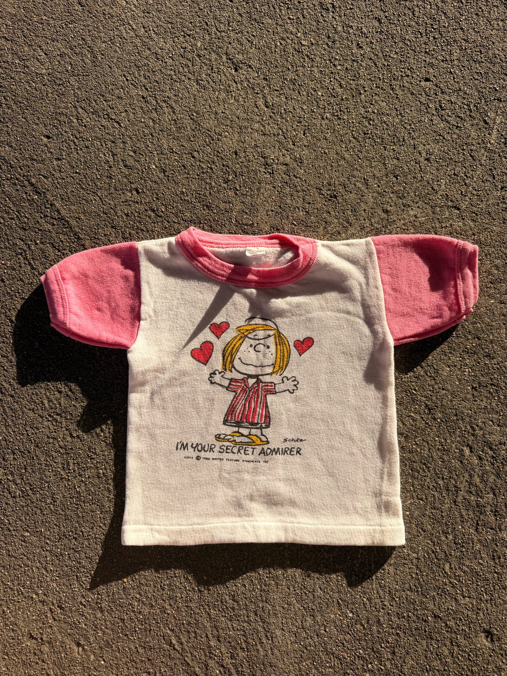 1960s peppermint patty secret admirer norwich peanuts sweatshirt tee