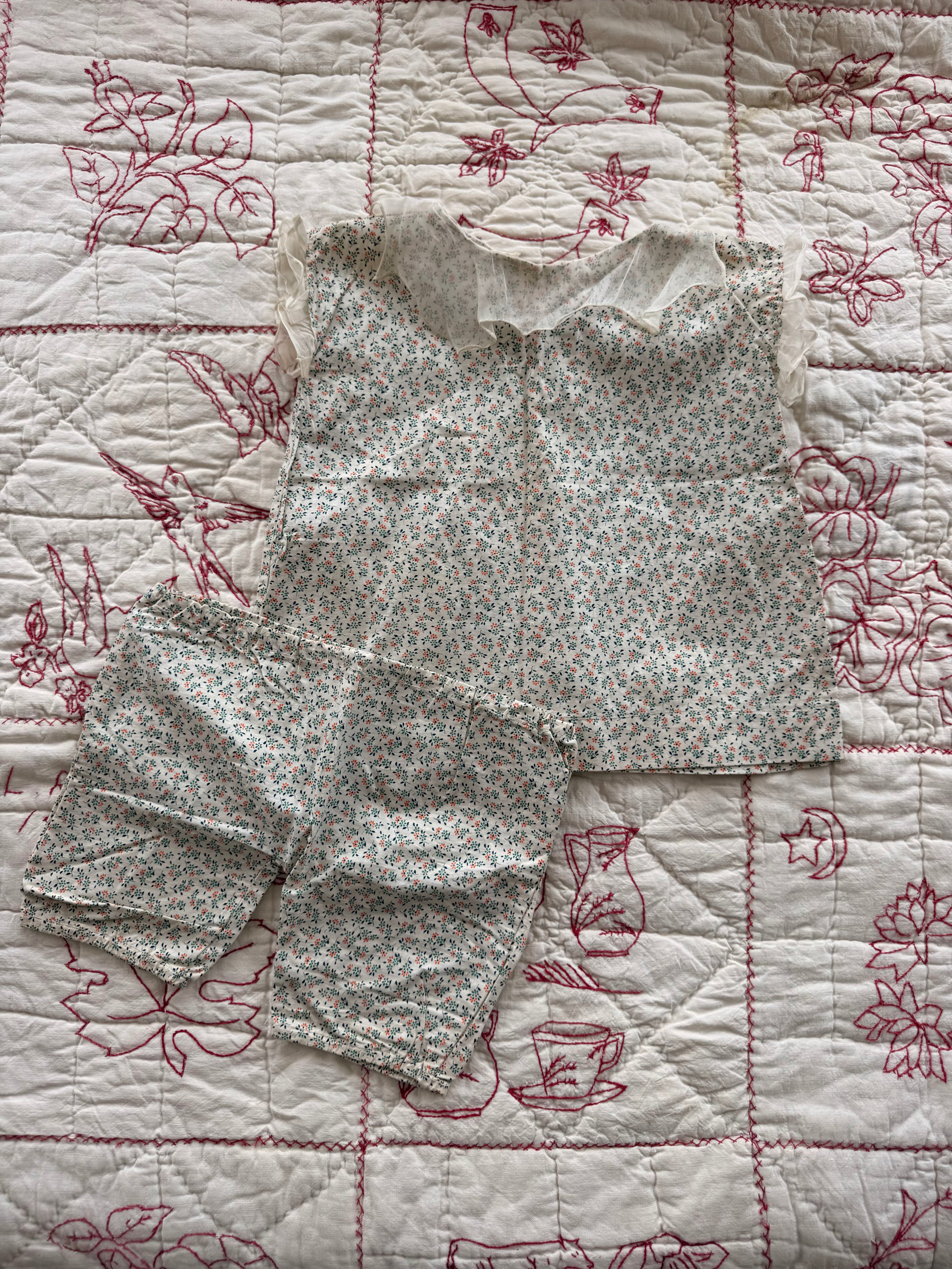 1930s green floral set