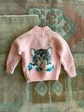 1970s pink kitten knit