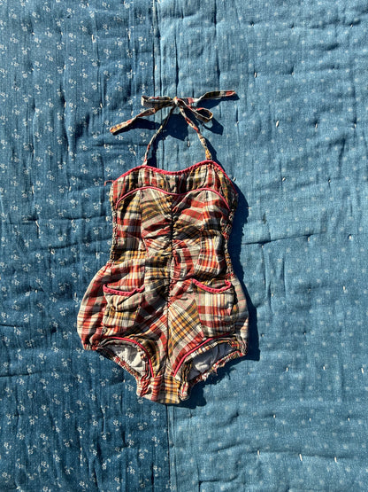 1950s plaid sun suit