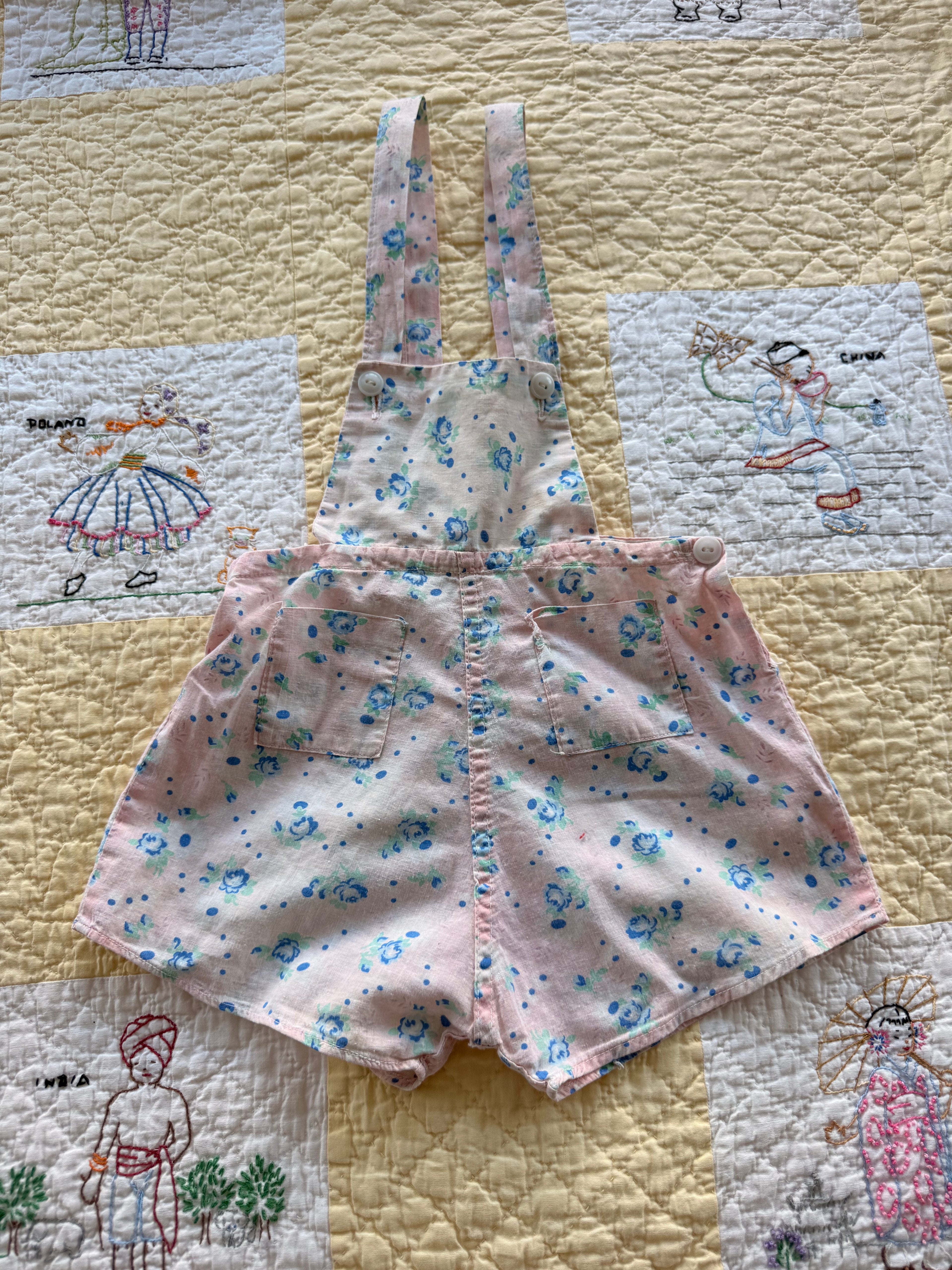 1940s flour sack overalls