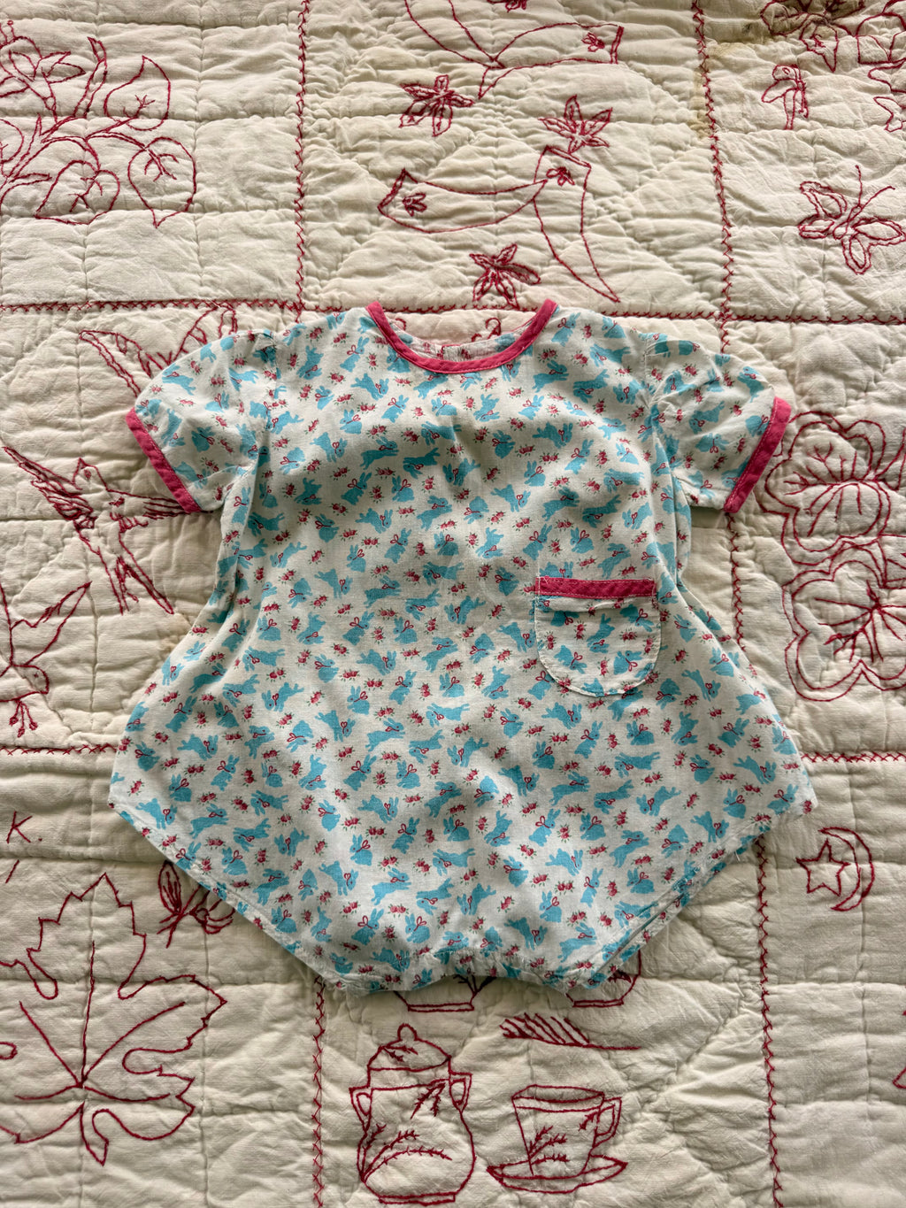 1940s blue bunny romper