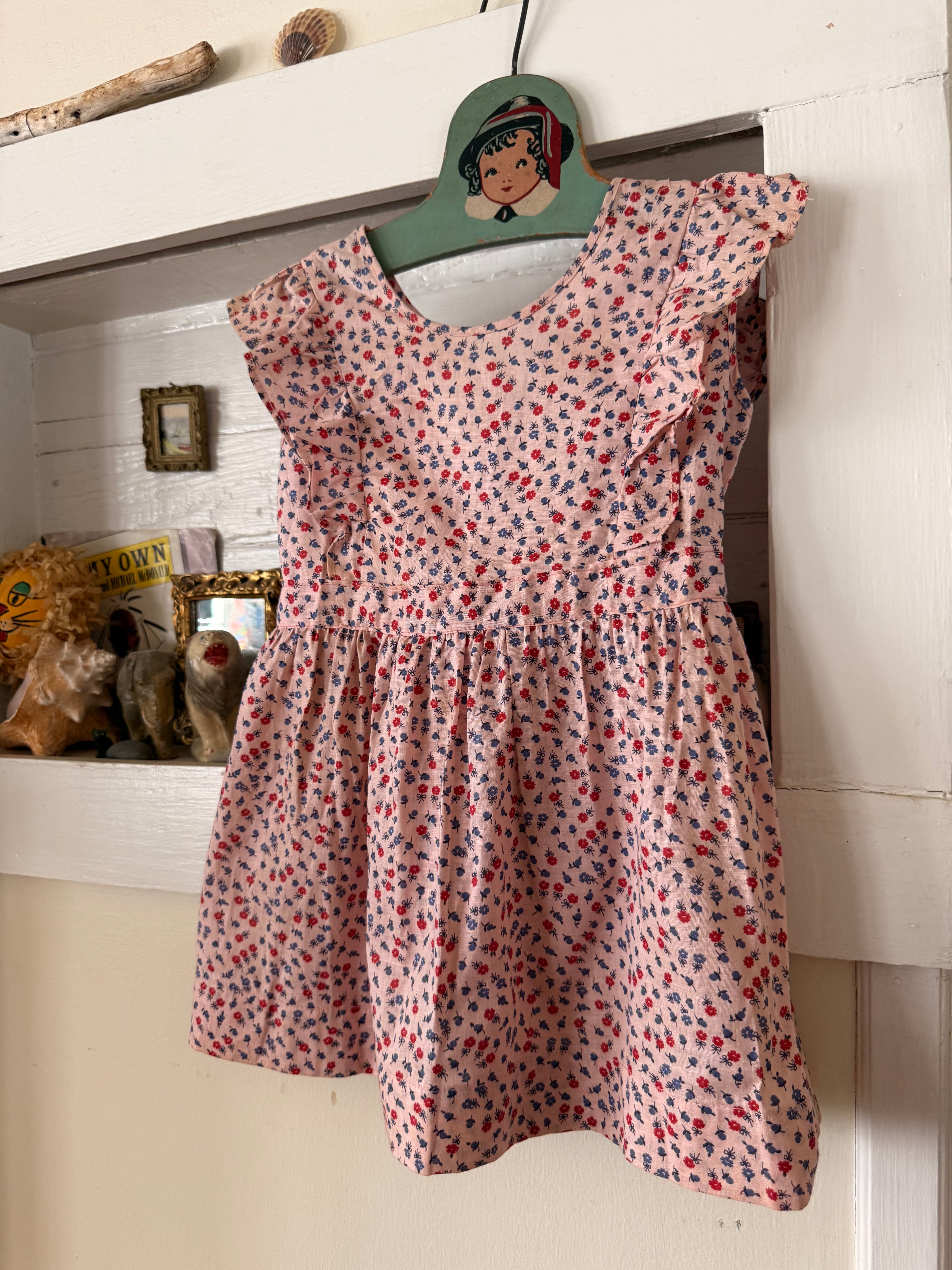 1940s floral apron dress