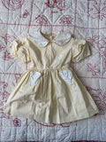 1950s yellow eyelet lace dress