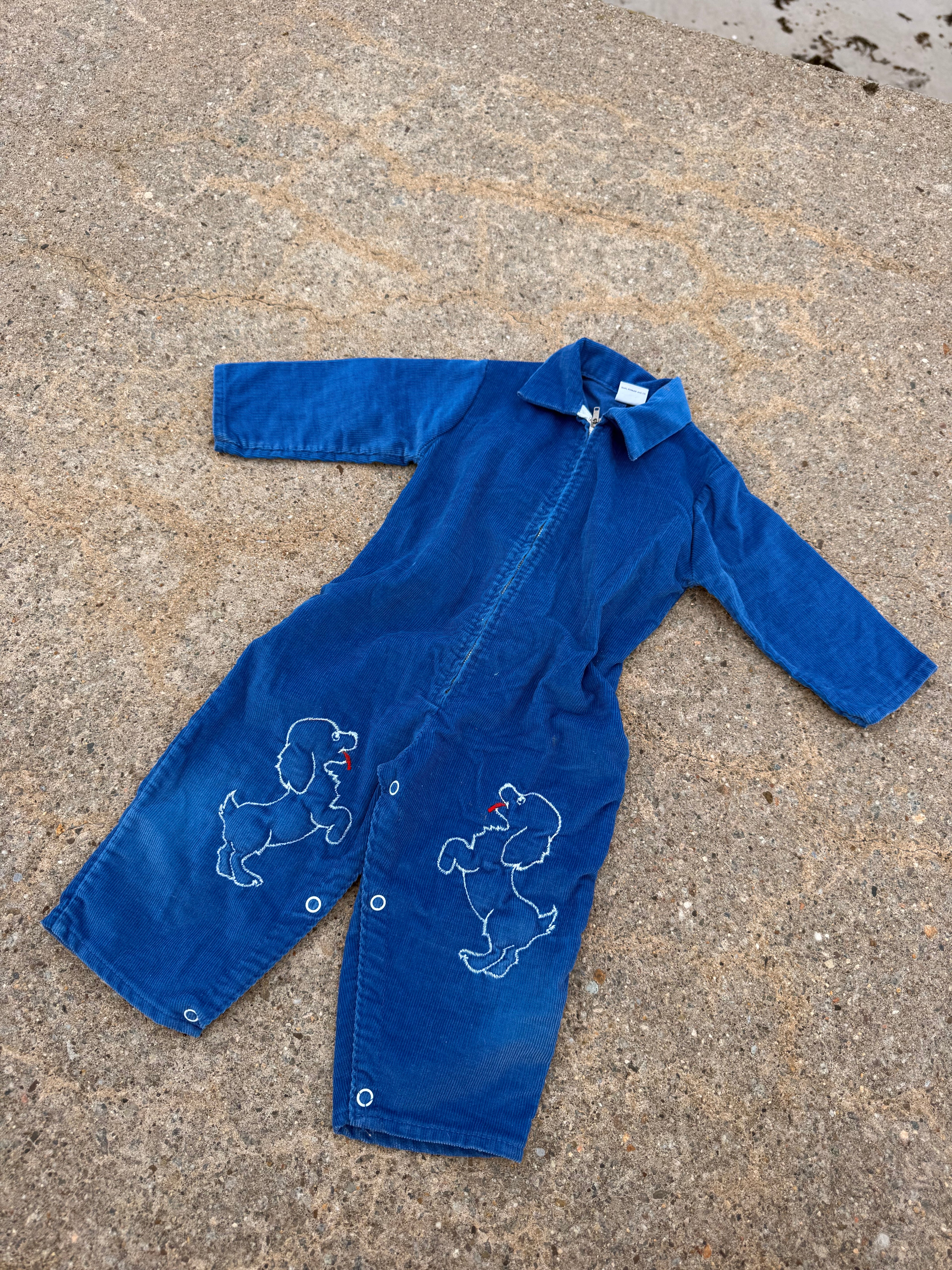 1960s puffy puppy coveralls