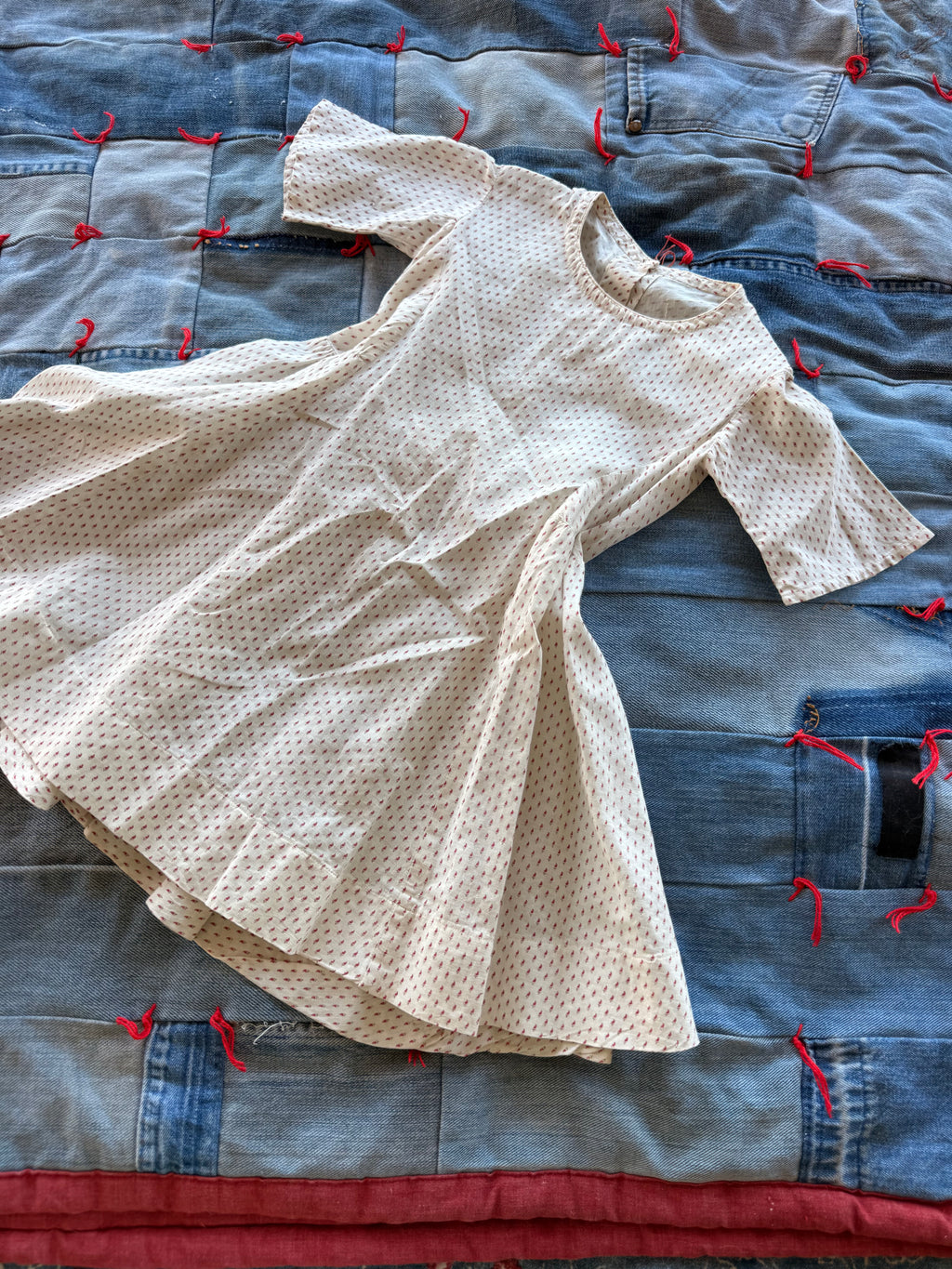 1910s calico flame dress