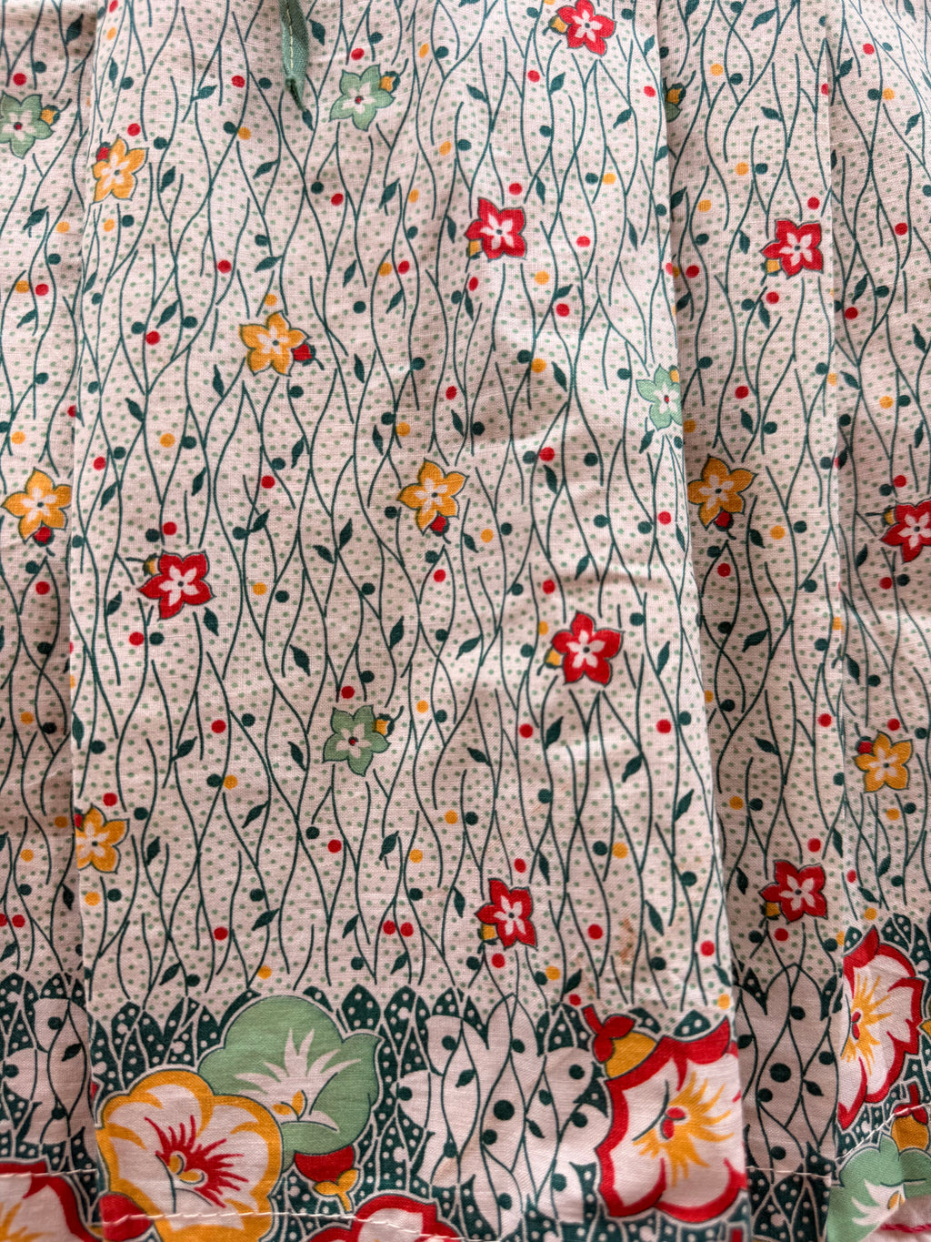 1930s green floral printed dress