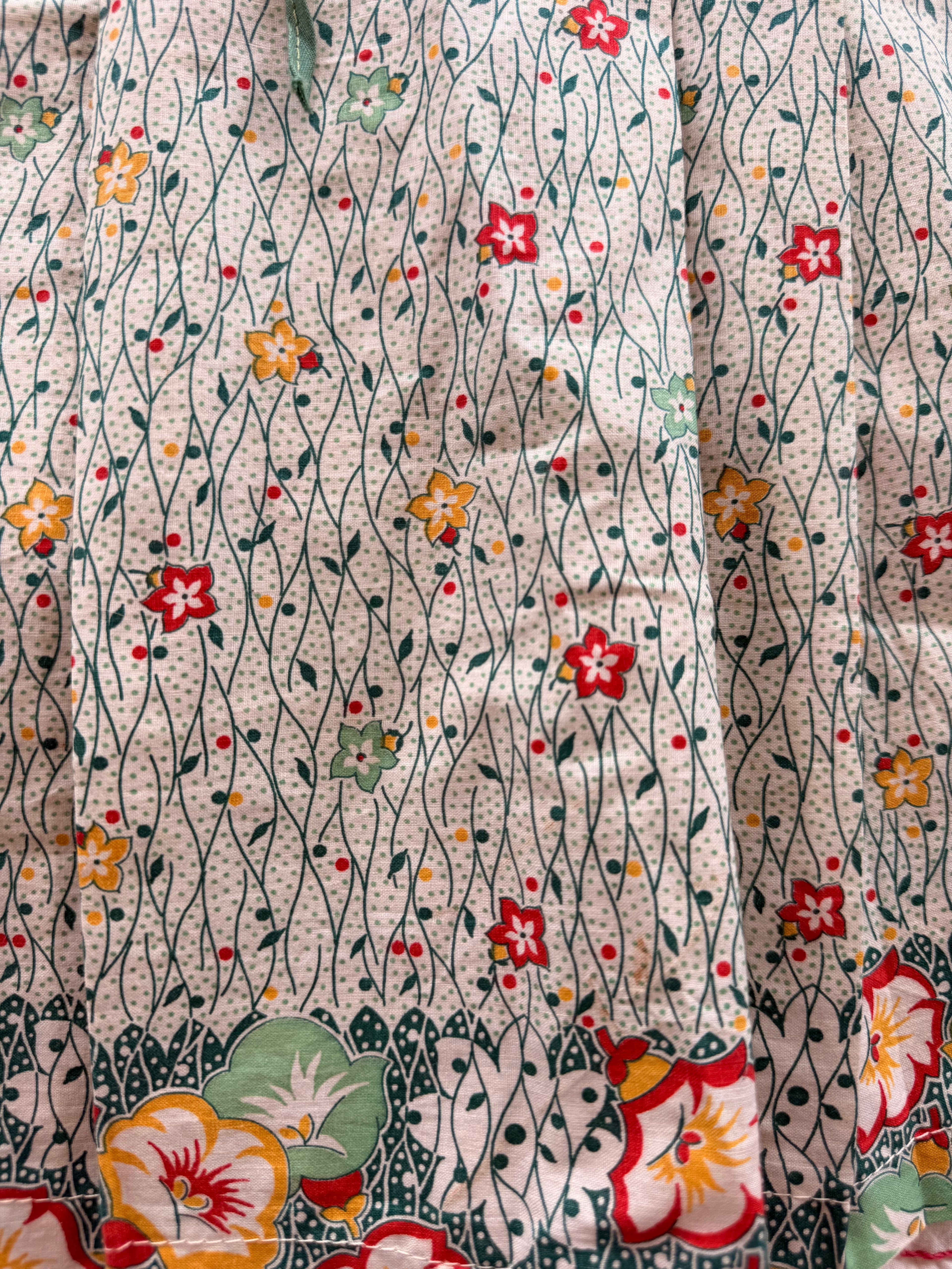 1930s green floral printed dress