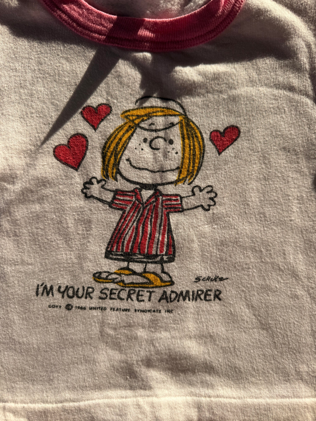 1960s peppermint patty secret admirer norwich peanuts sweatshirt tee