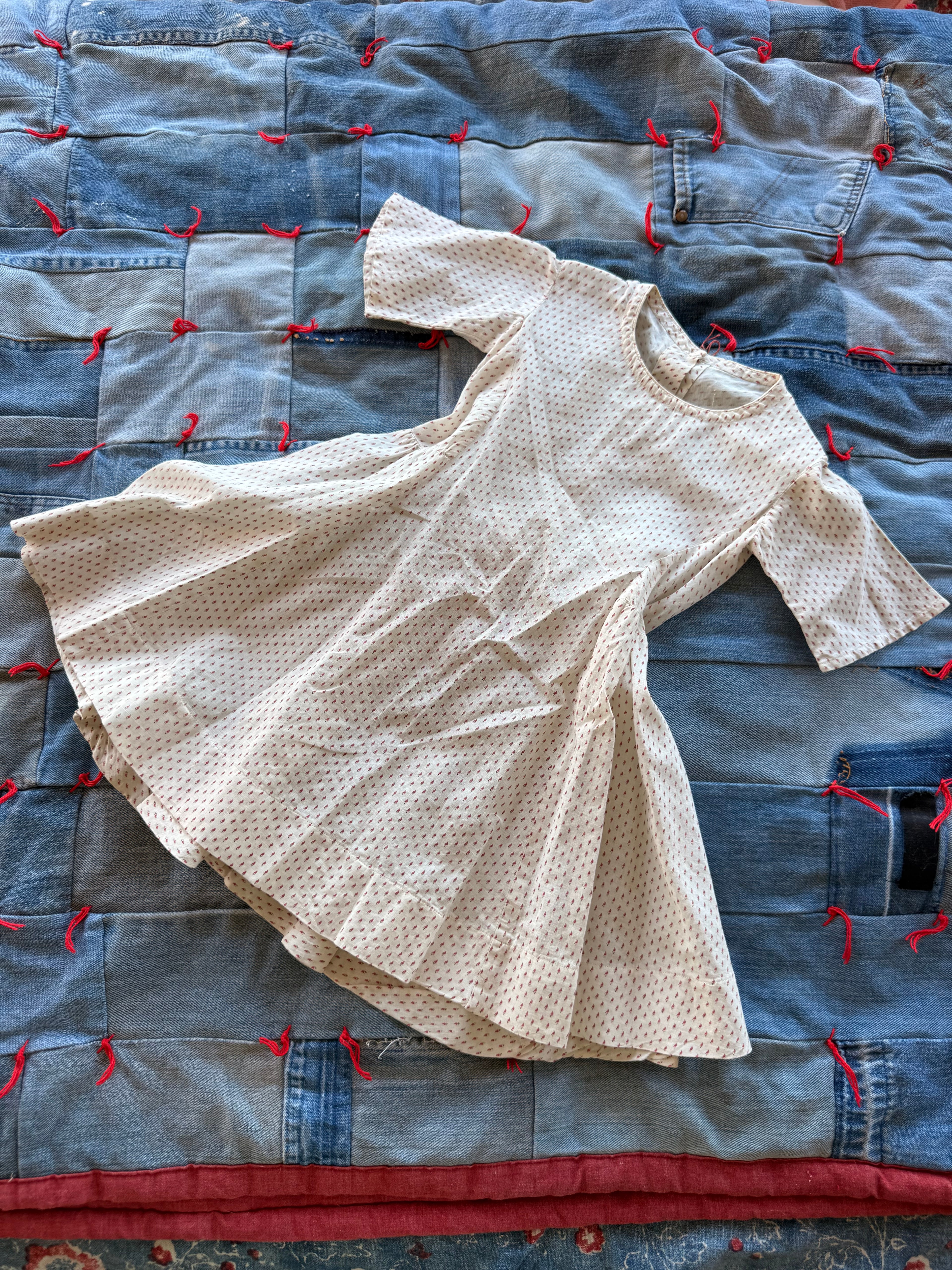 1910s calico flame dress