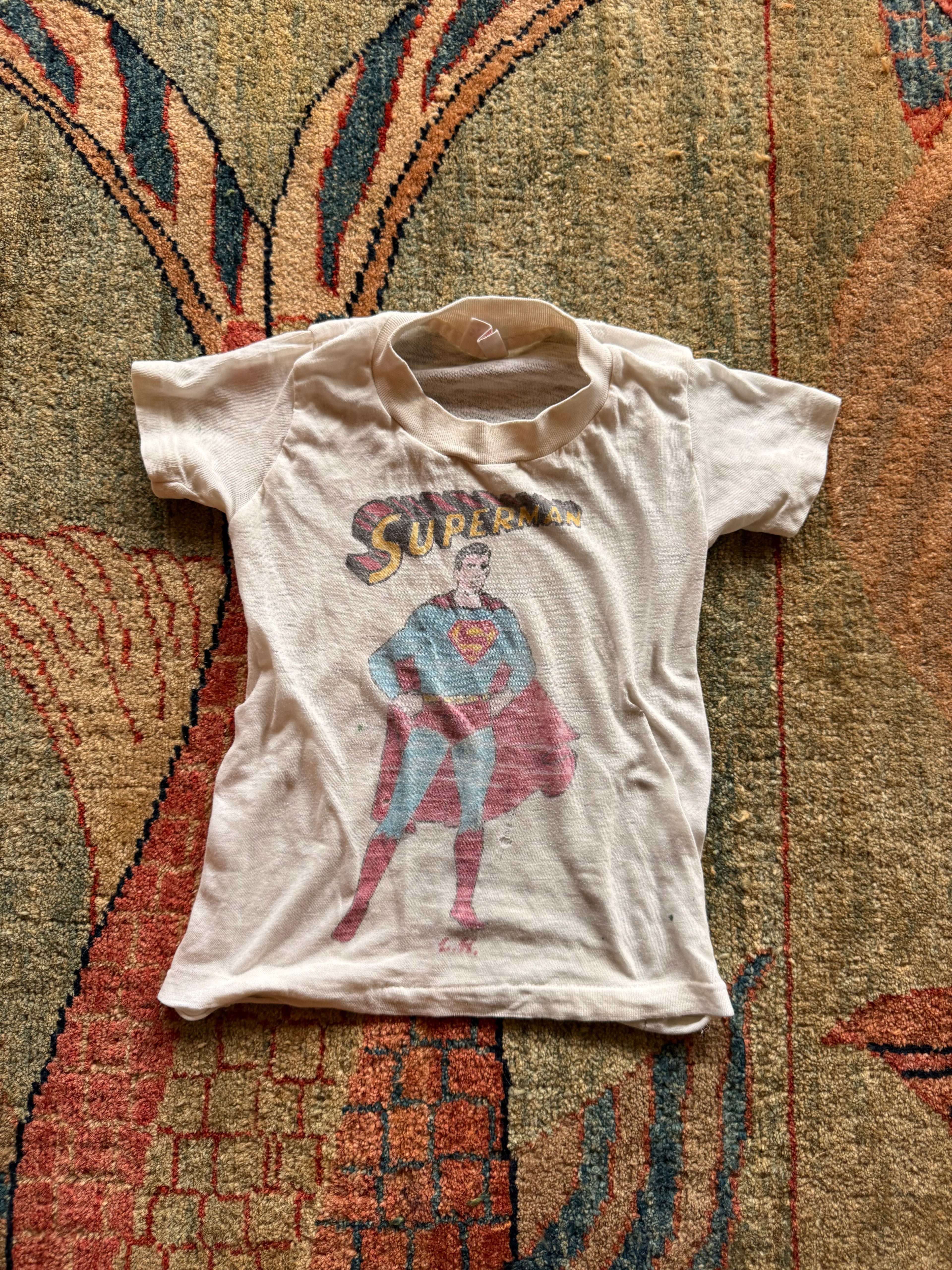1960s hand drawn superman tee