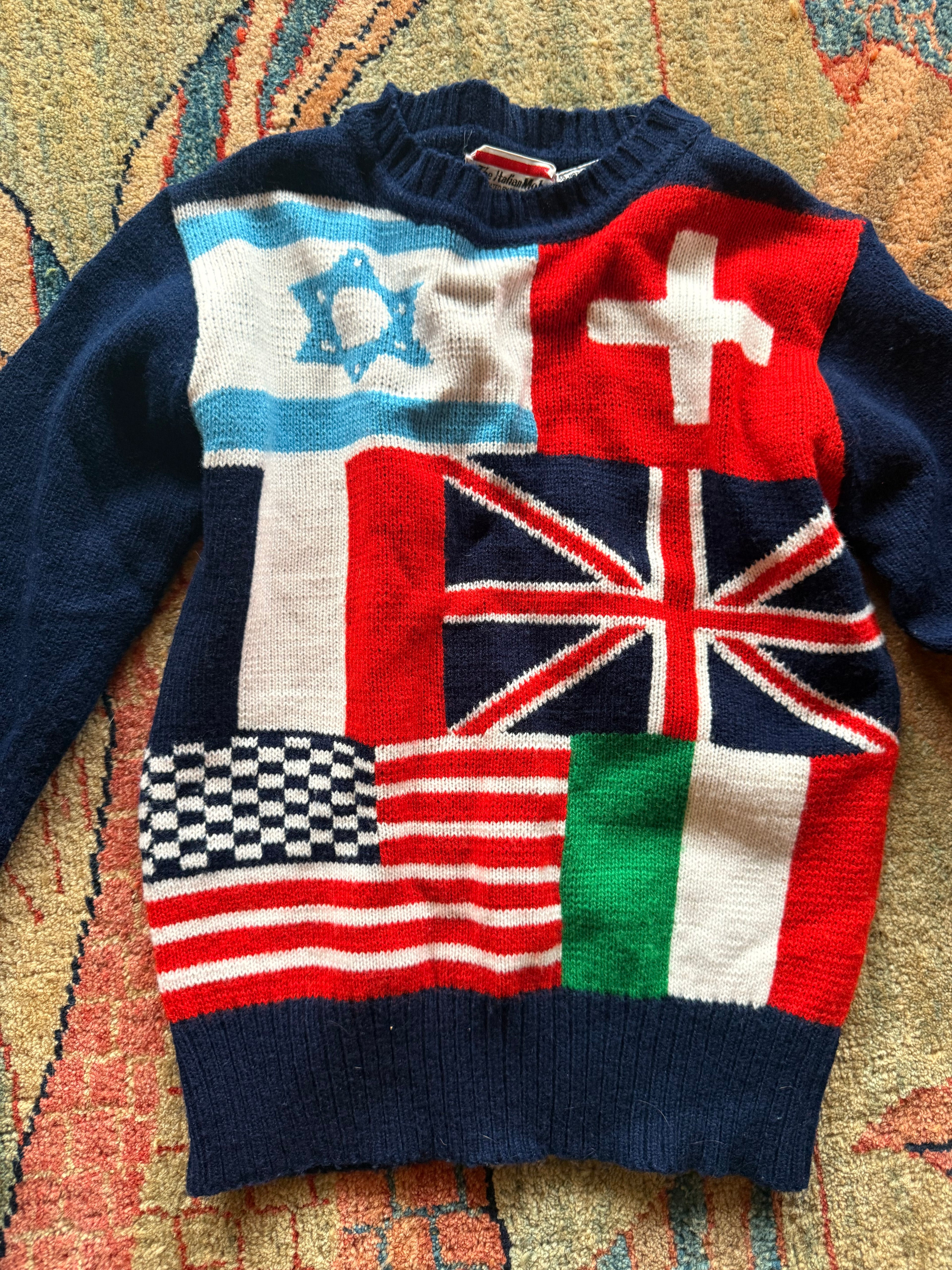 1980s world flag sweater