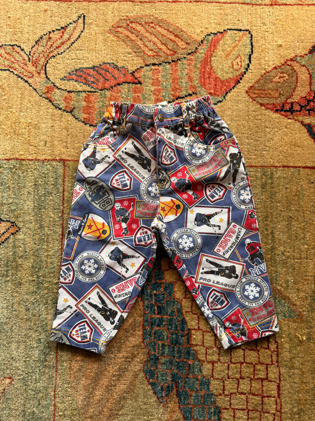 1990s hockey print jeans