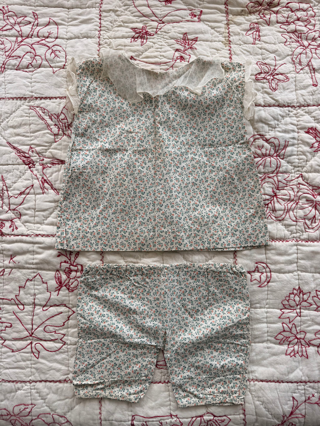 1930s green floral set