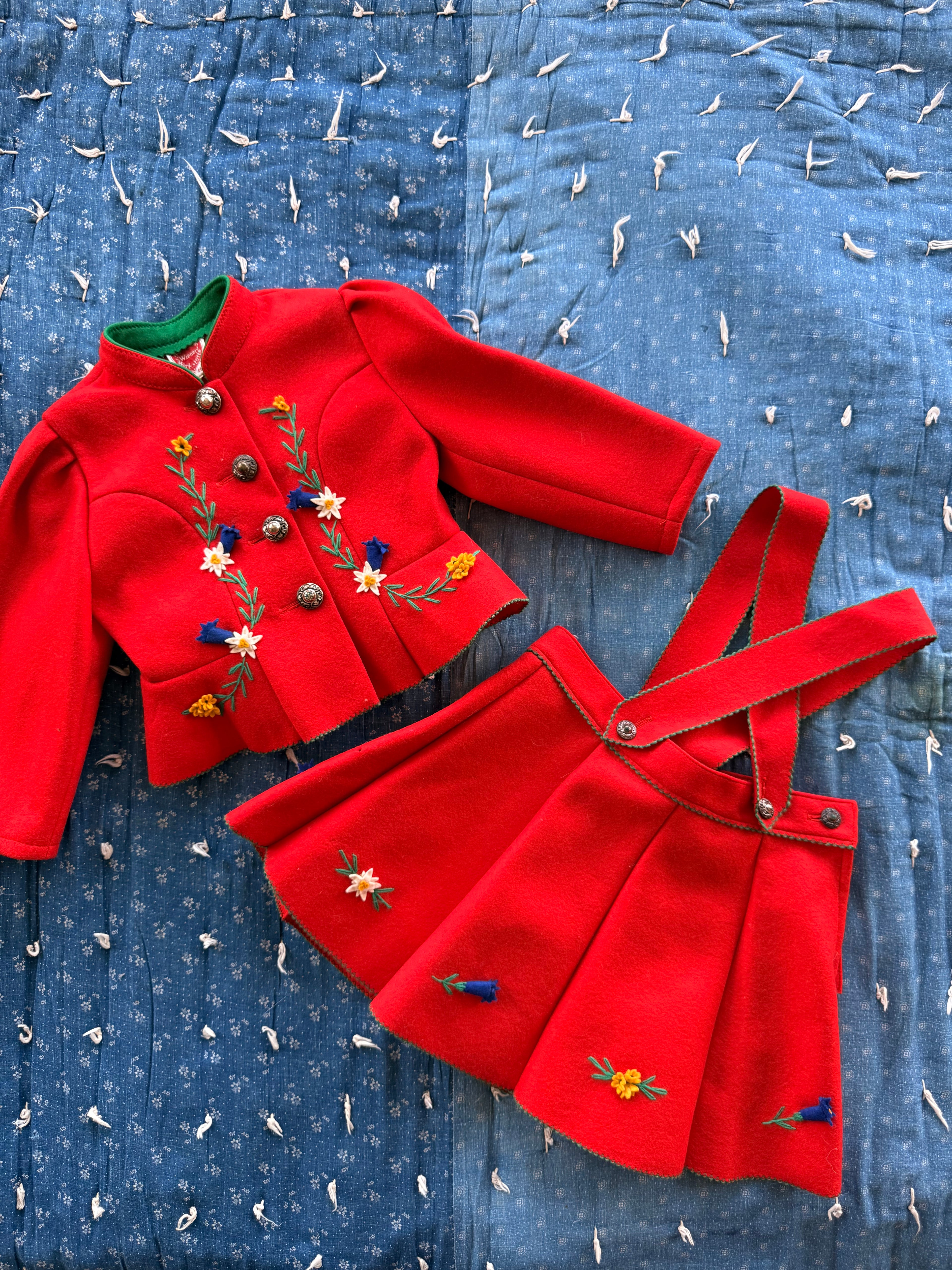 1950s austrian wool skirt set