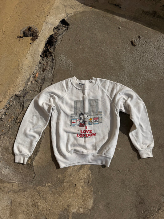 1980s snoopy in london sweatshirt