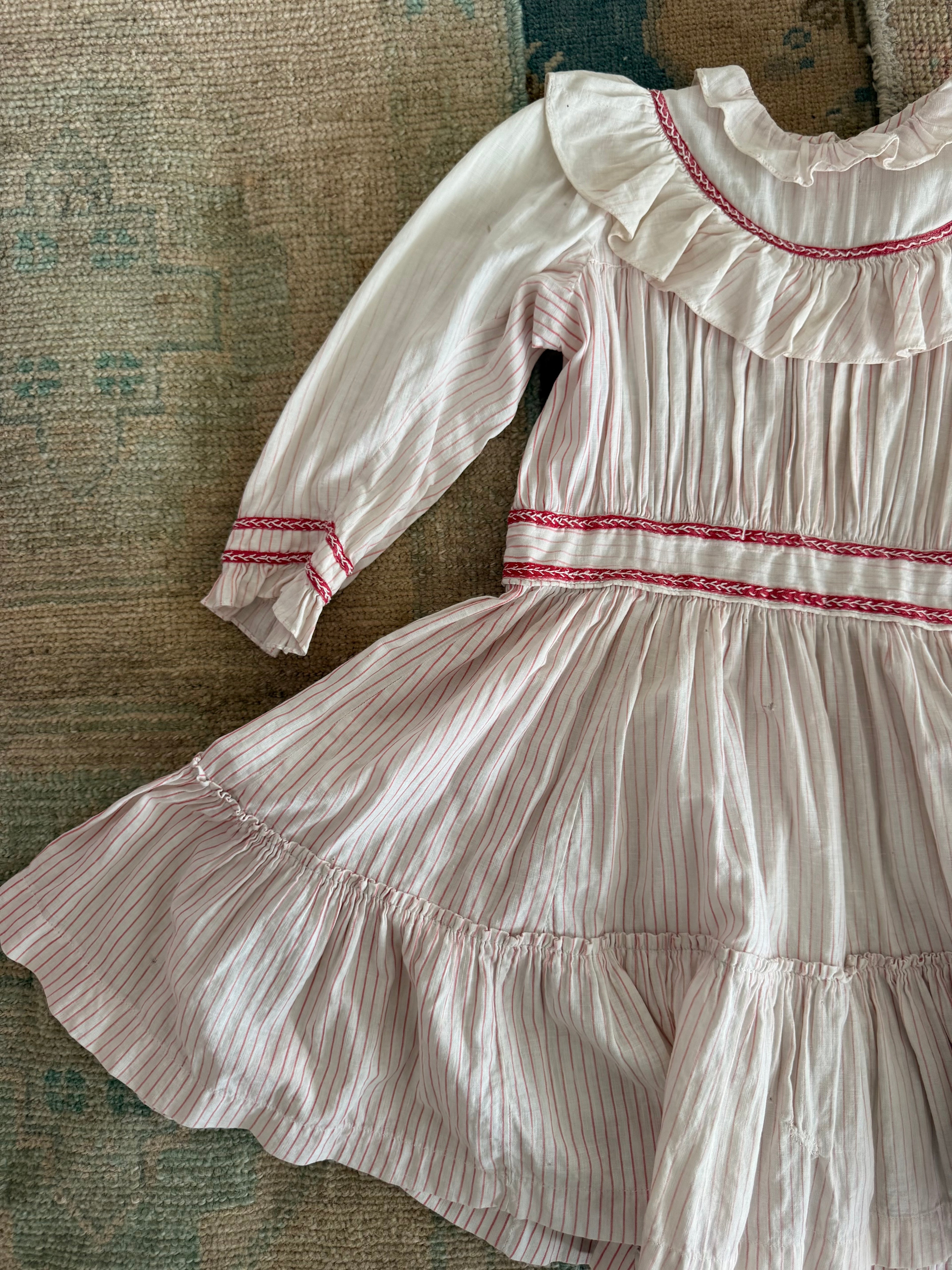 1910s candy striped dress