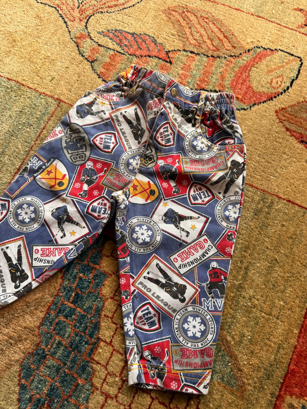 1990s hockey print jeans