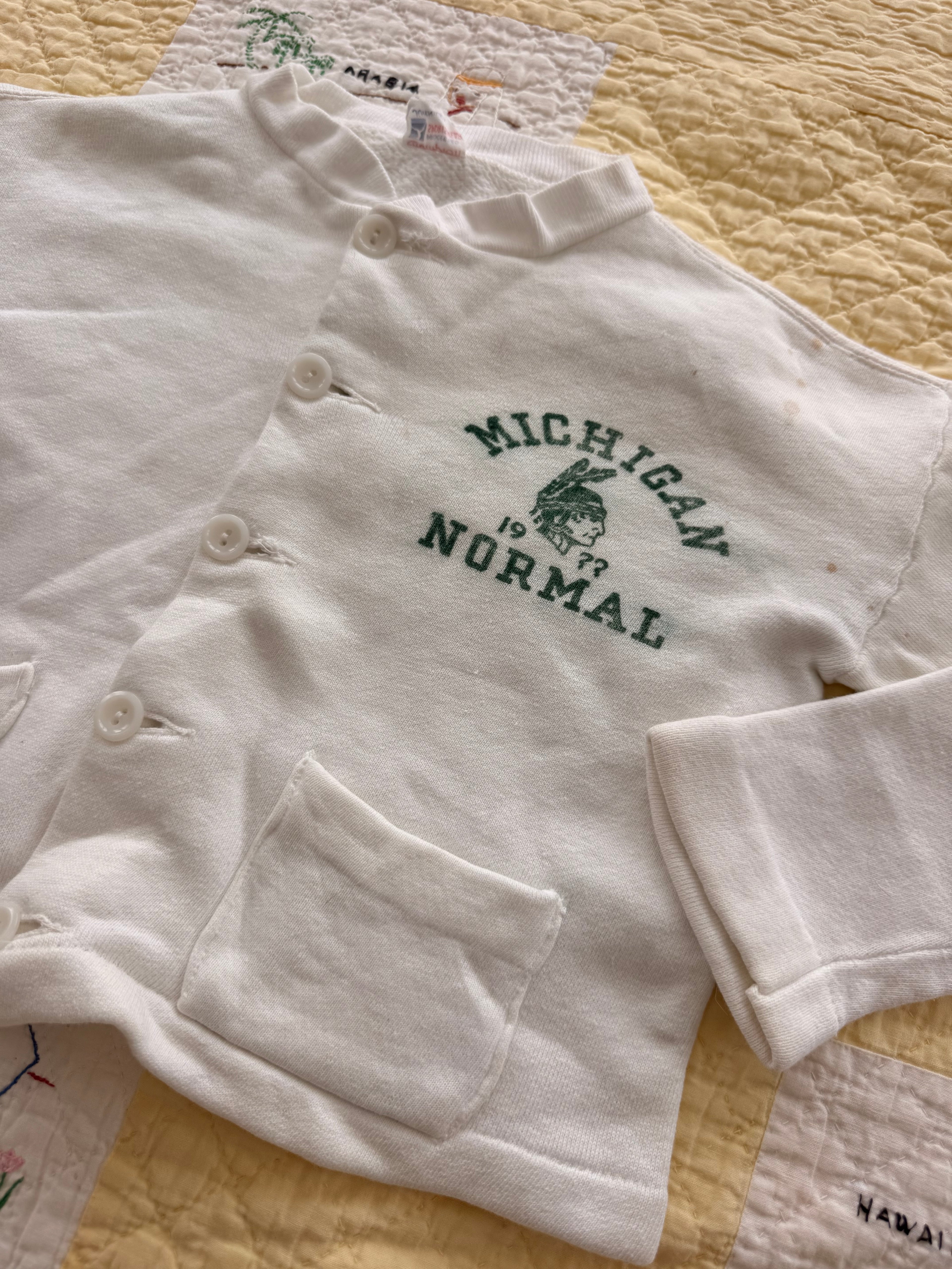 1950s champion michigan normal cardigan sweatshirt