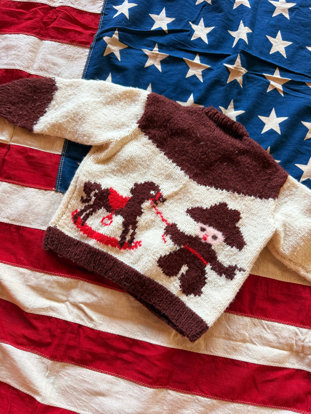 1960s wool baby cowboy cardigan
