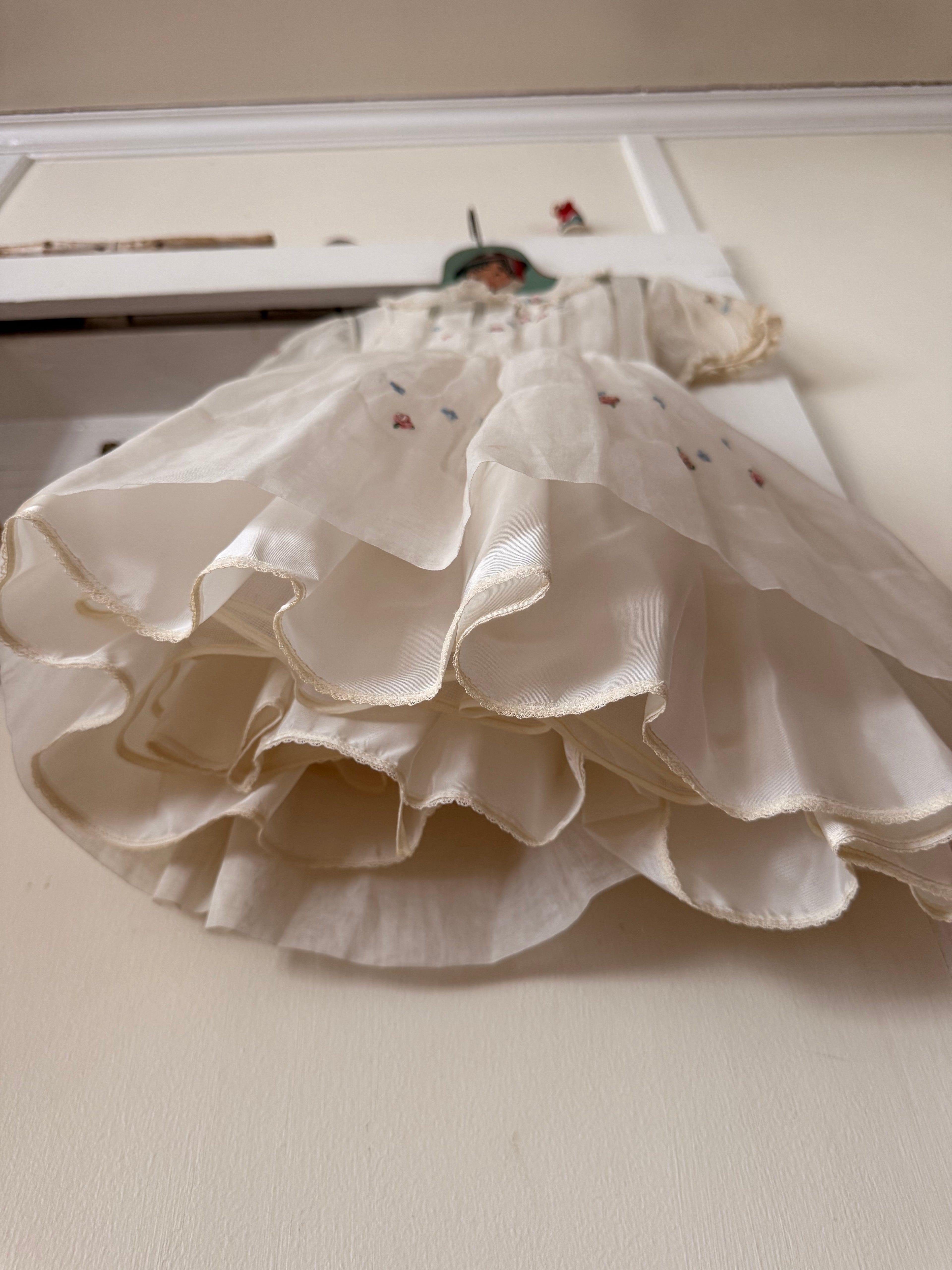 1950s embroidered organdy dress & slip