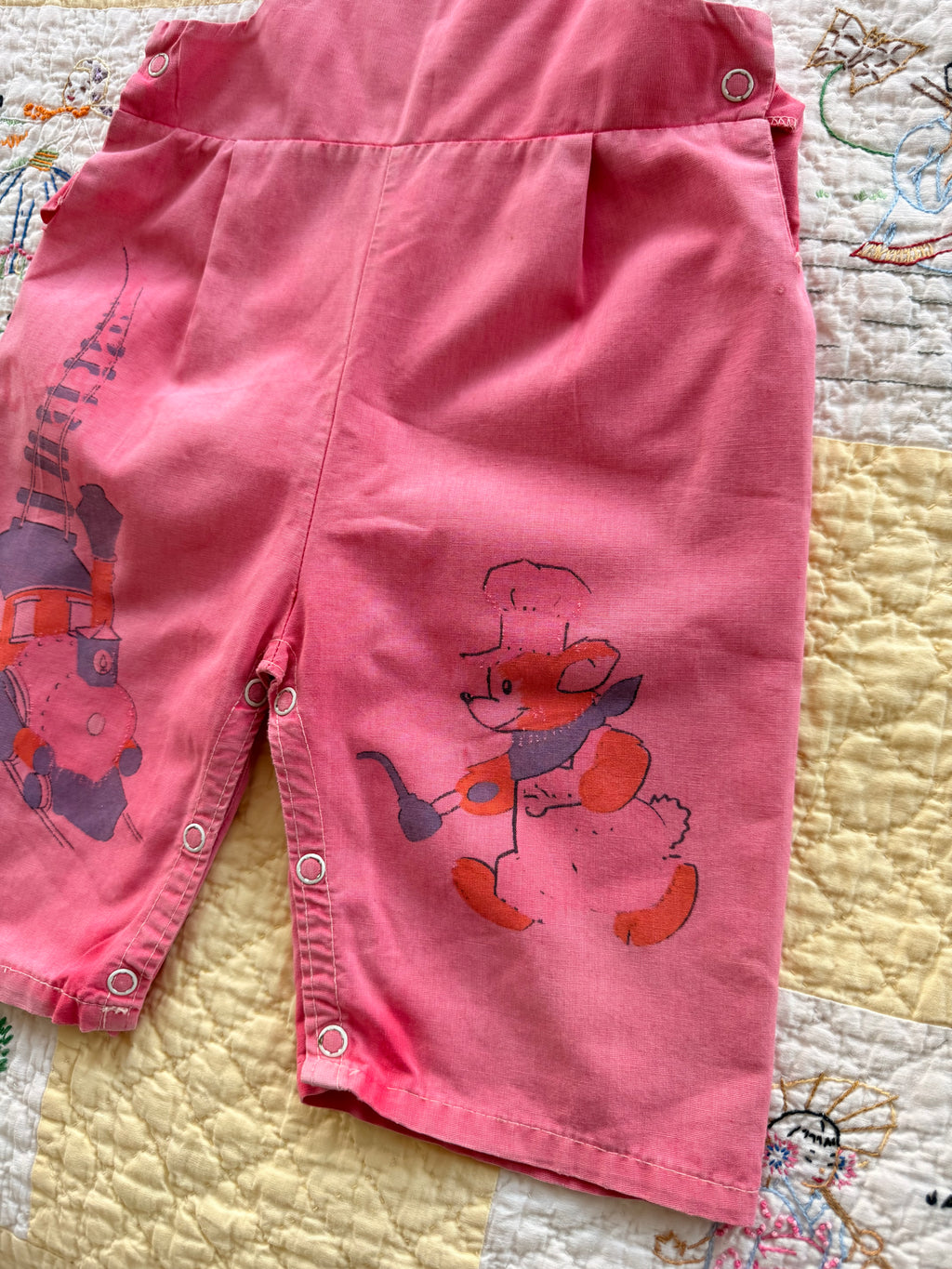 1960s pink train overalls