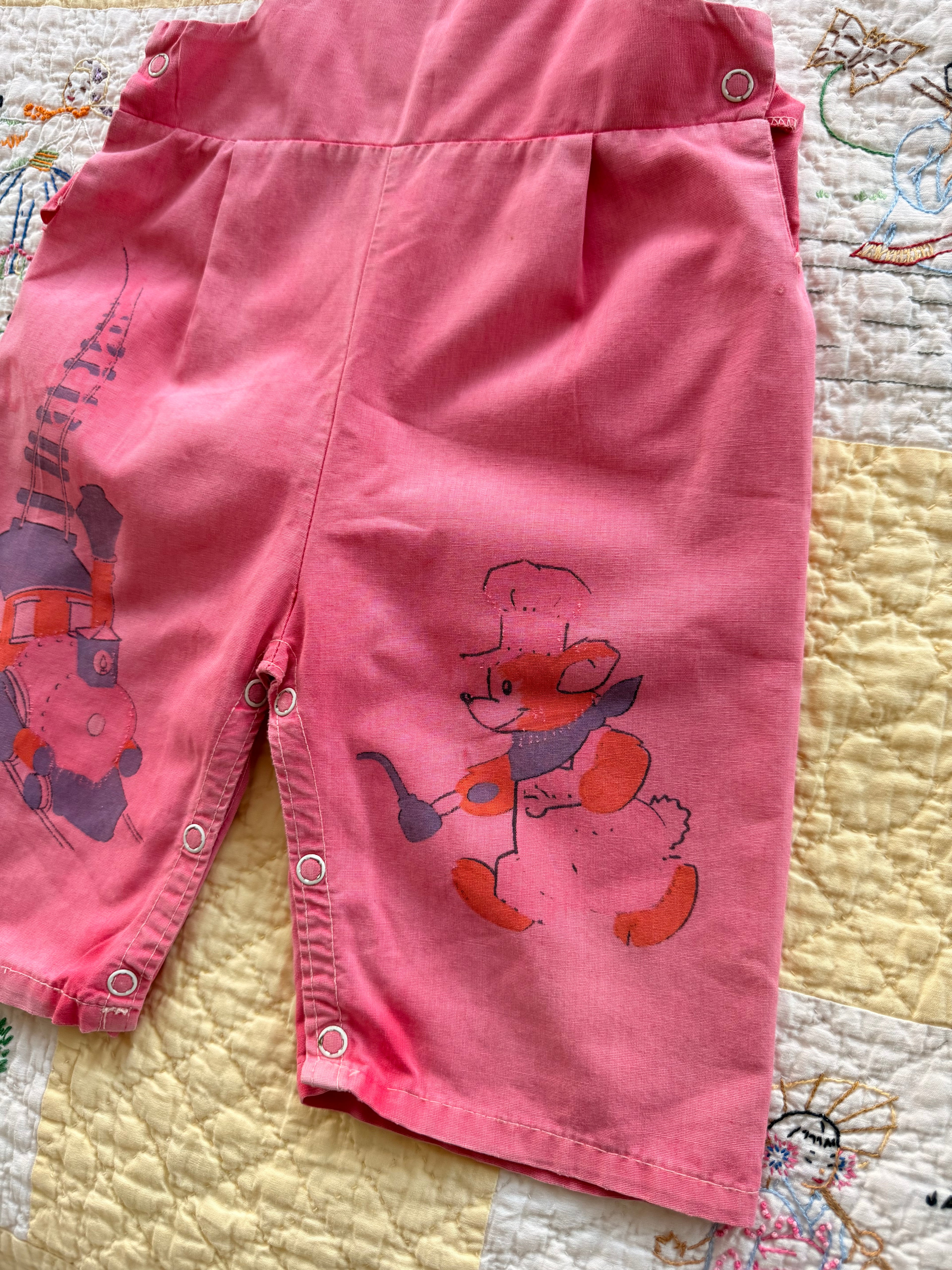 1960s pink train overalls