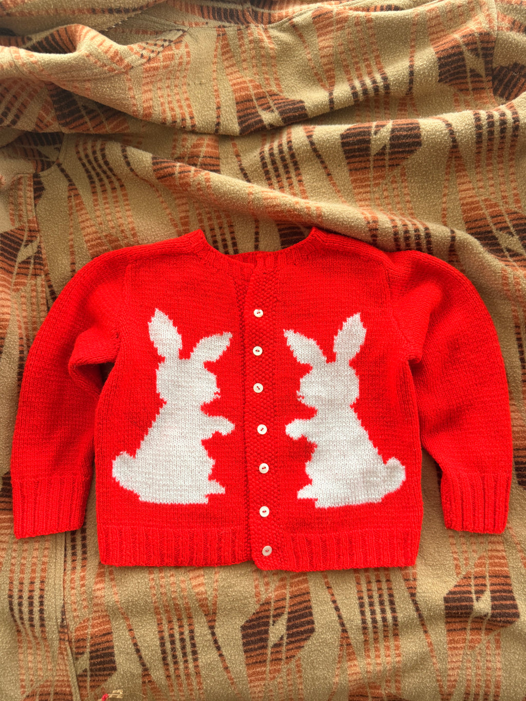 1960s knit bunny cardigan