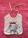 1960s double sided baby bib, little lamb/ little nuisance