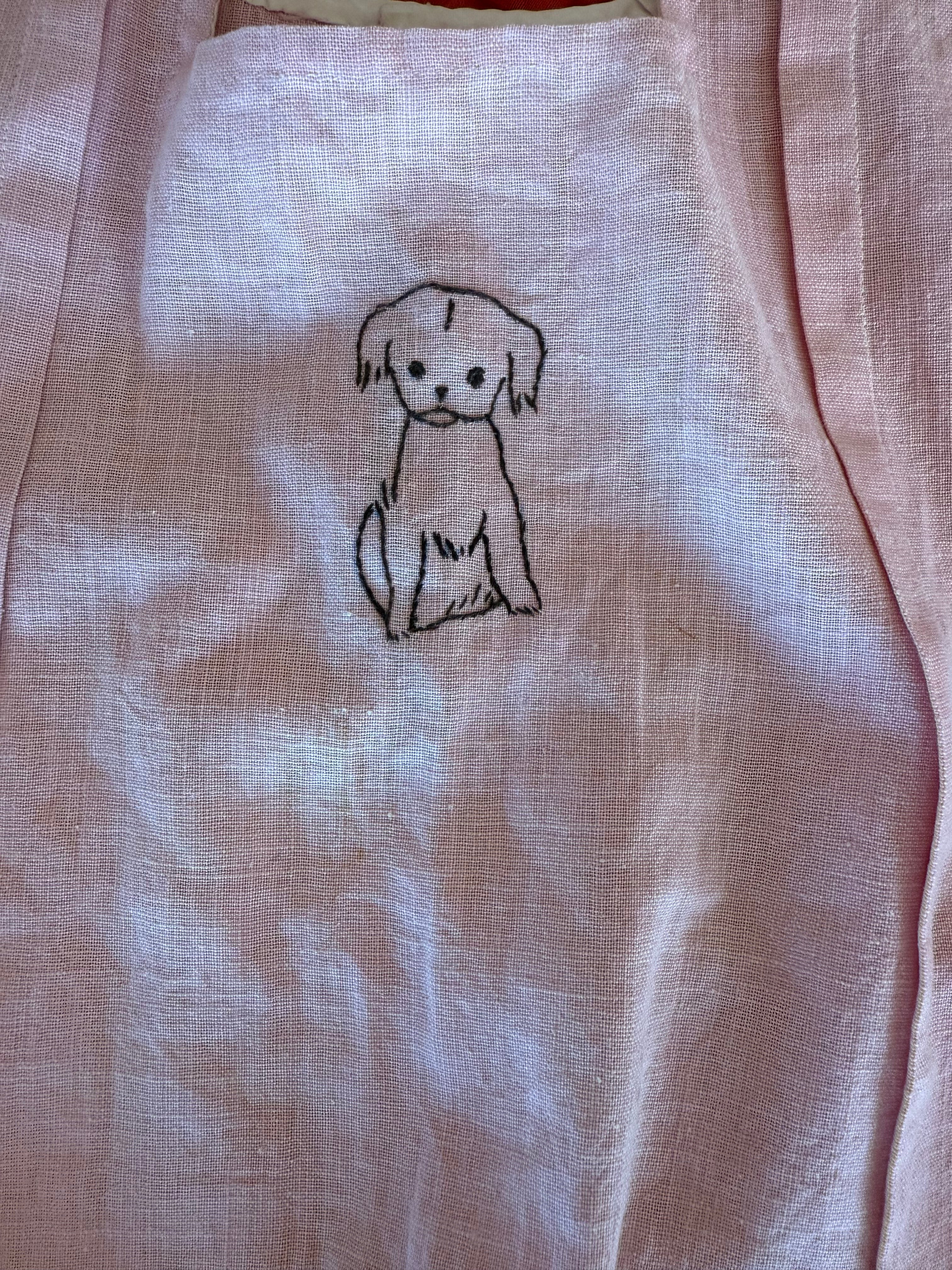 1930s pink linen puppy dress