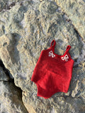 1960s red knit bathing suit