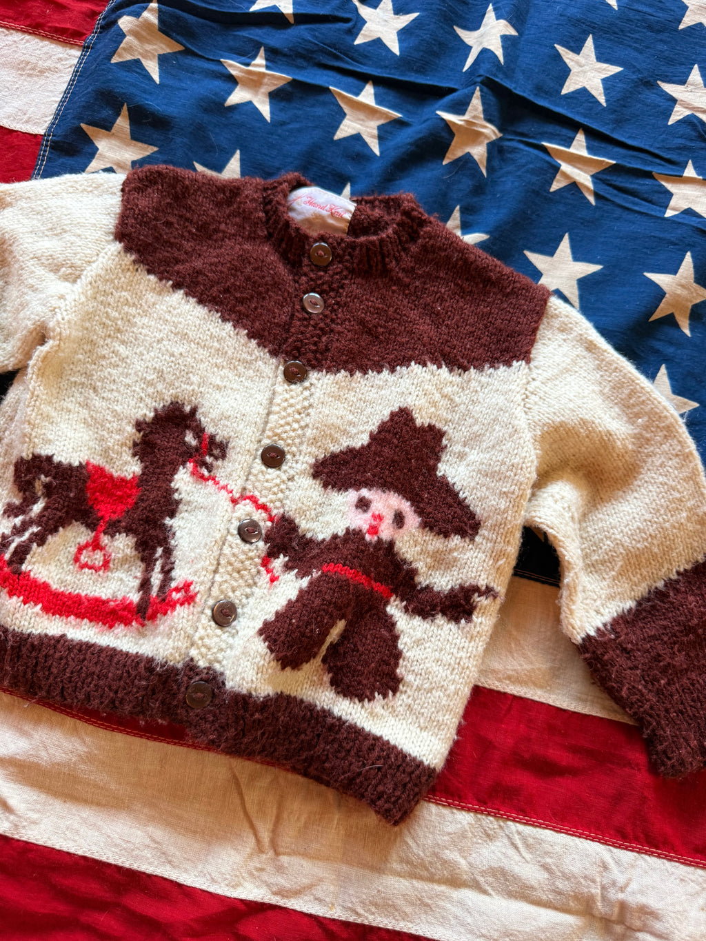 1960s wool baby cowboy cardigan