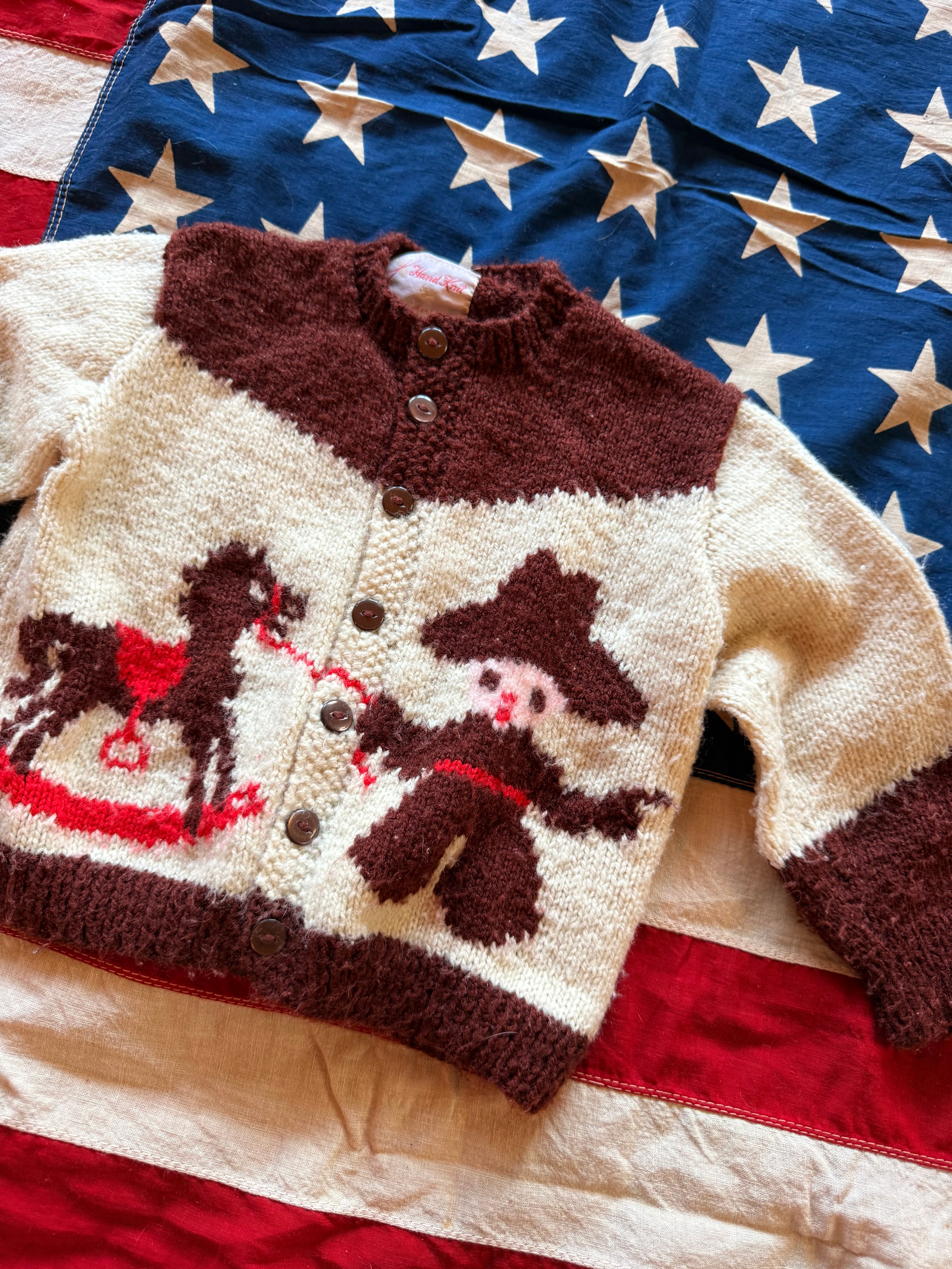 1960s wool baby cowboy cardigan