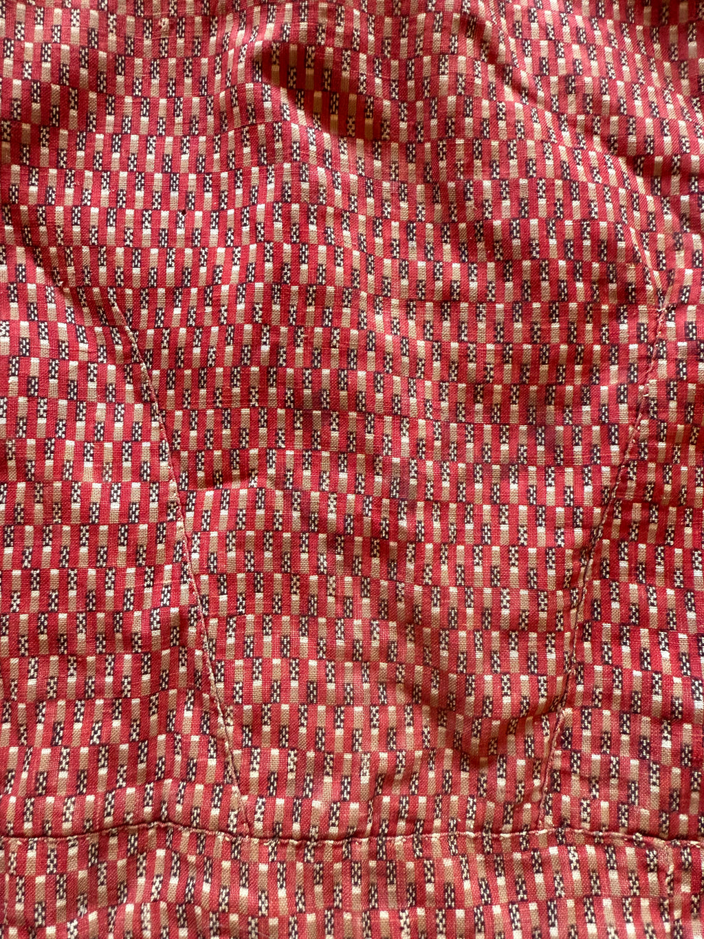 1900s rust colored printed bodice