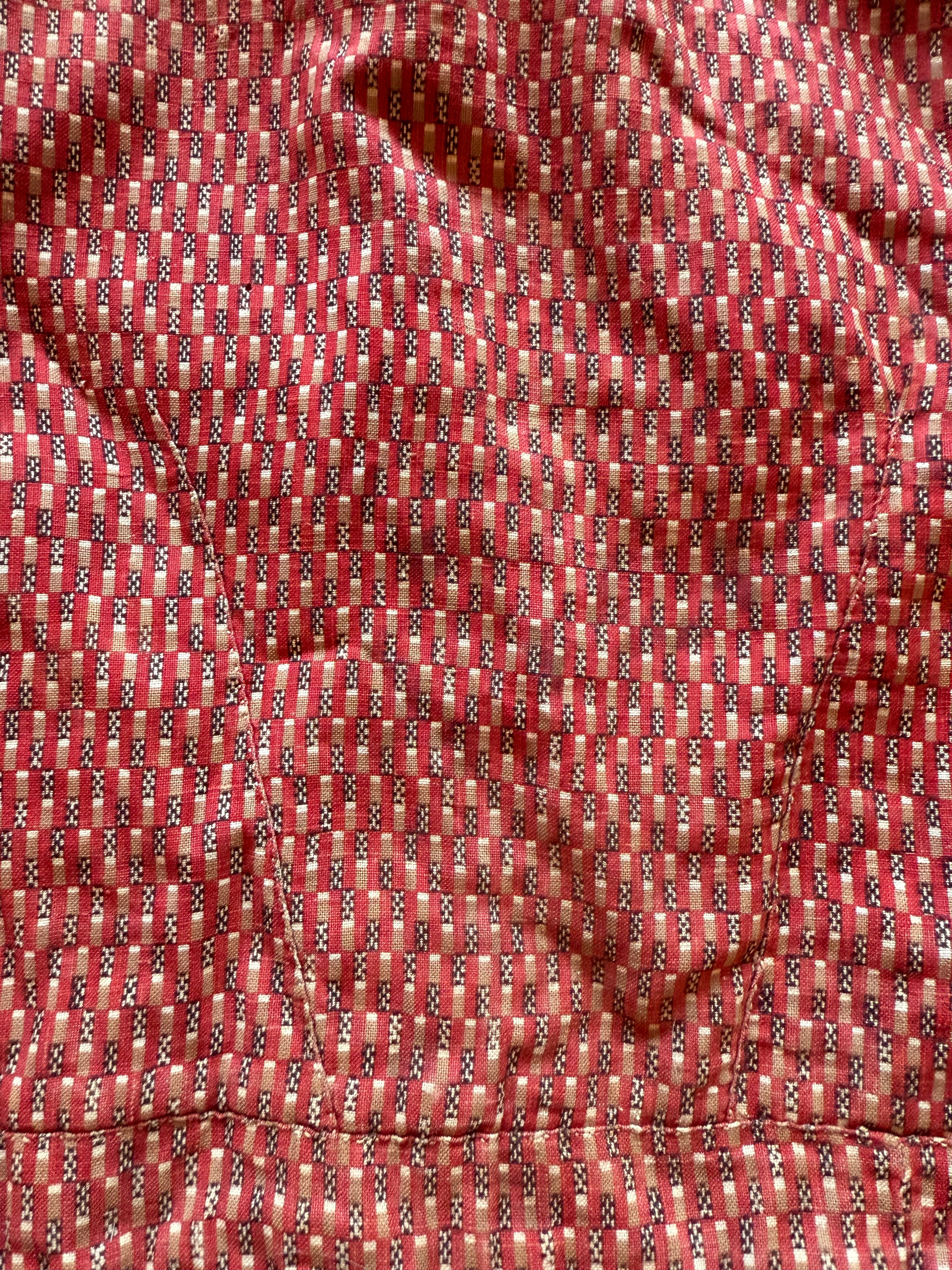 1900s rust colored printed bodice