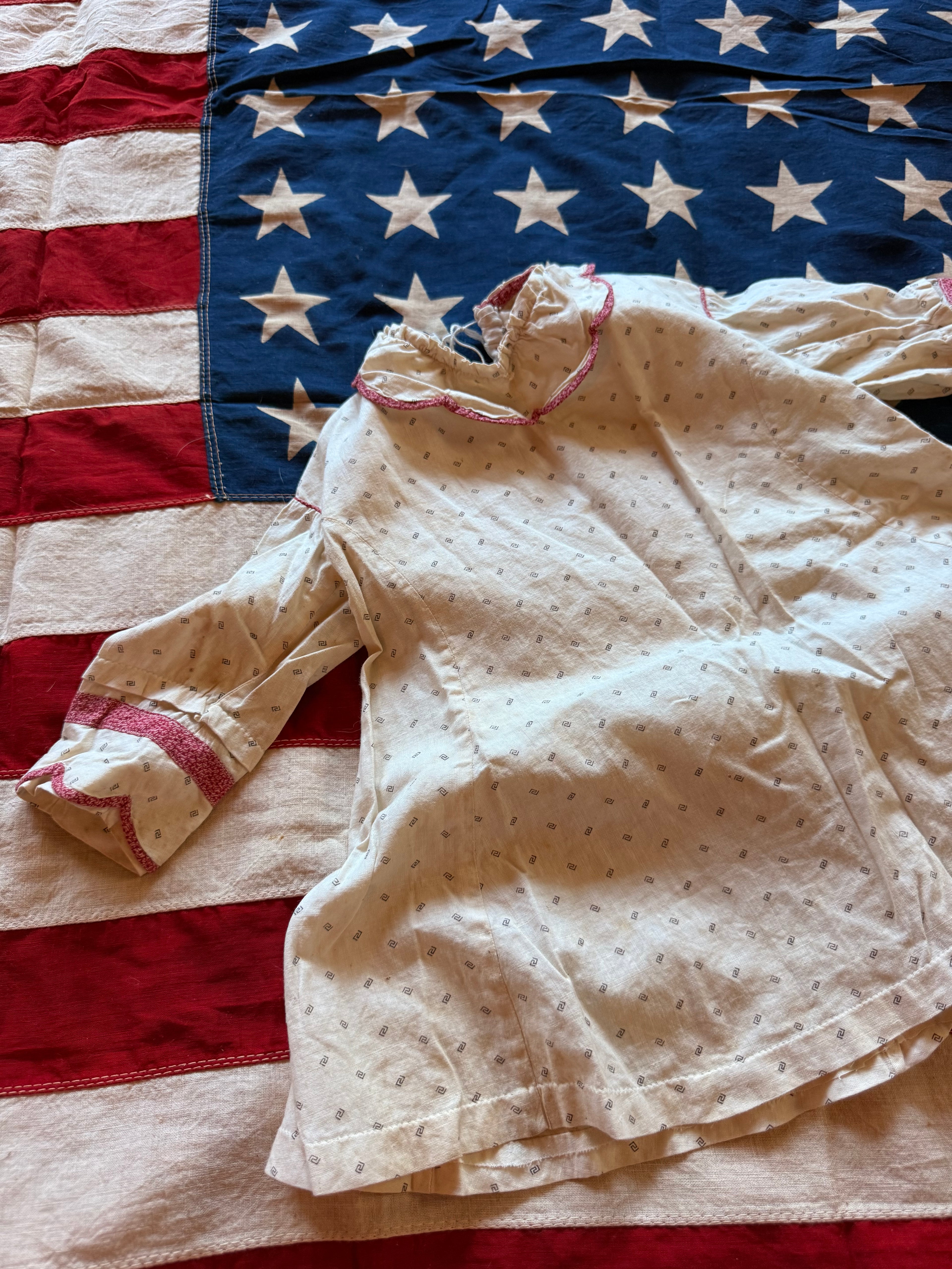 1900s calico newborn dress