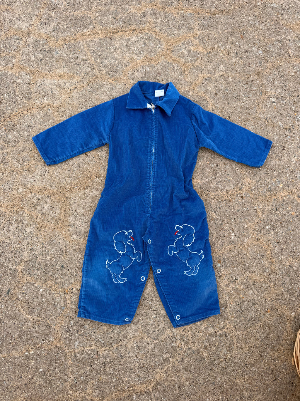 1960s puffy puppy coveralls