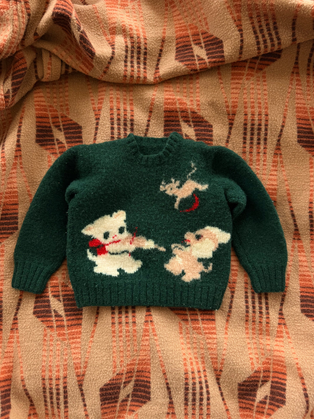 1950s hey diddle diddle knit baby sweater