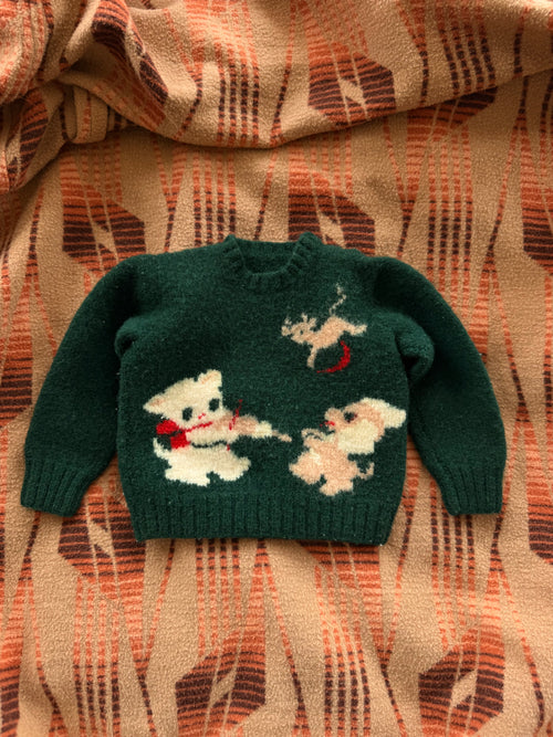 1950s hey diddle diddle knit baby sweater
