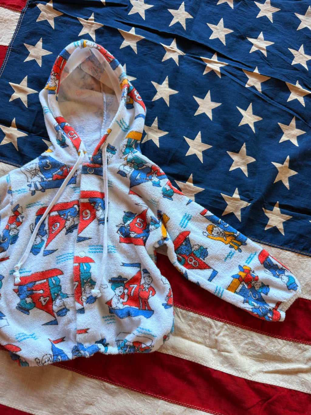 1970s sailboat beach hoodie