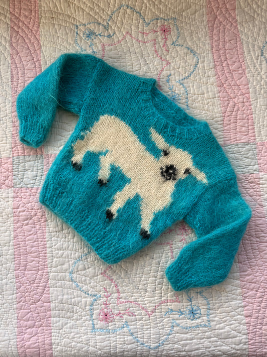 1960s lamb sweater, teal
