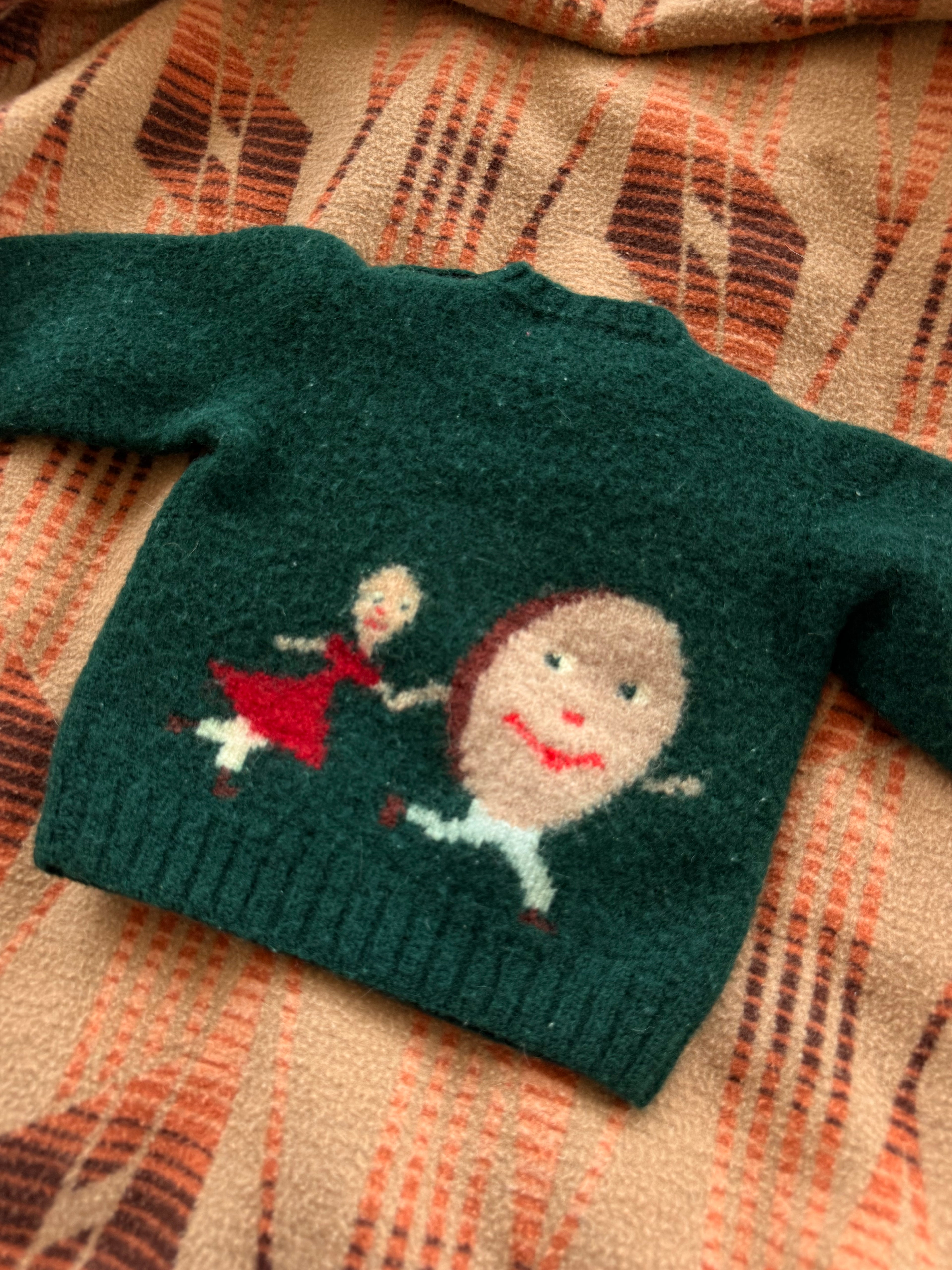 1950s hey diddle diddle knit baby sweater