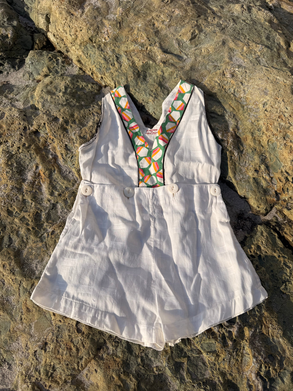 1940s oliver twist white playsuit