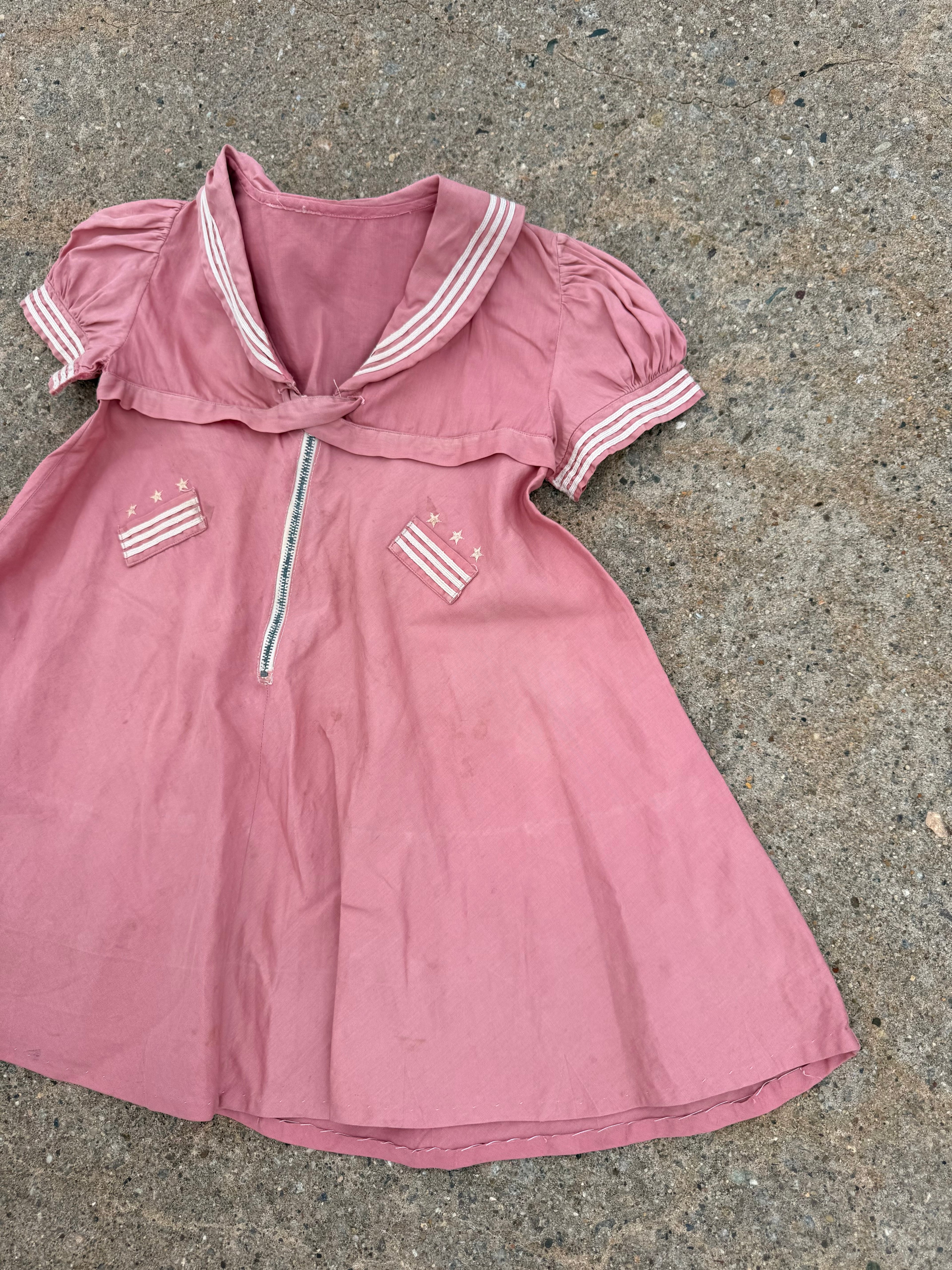 1940s rose sailor girl dress