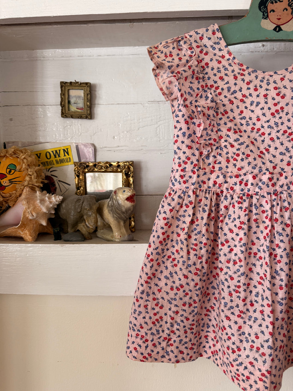 1940s floral apron dress