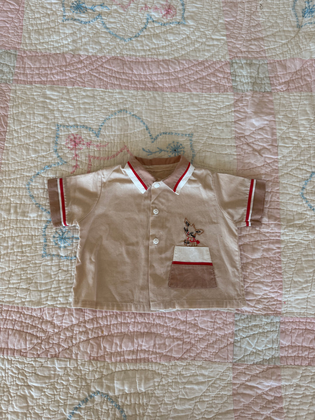 1950s brown bunny button up