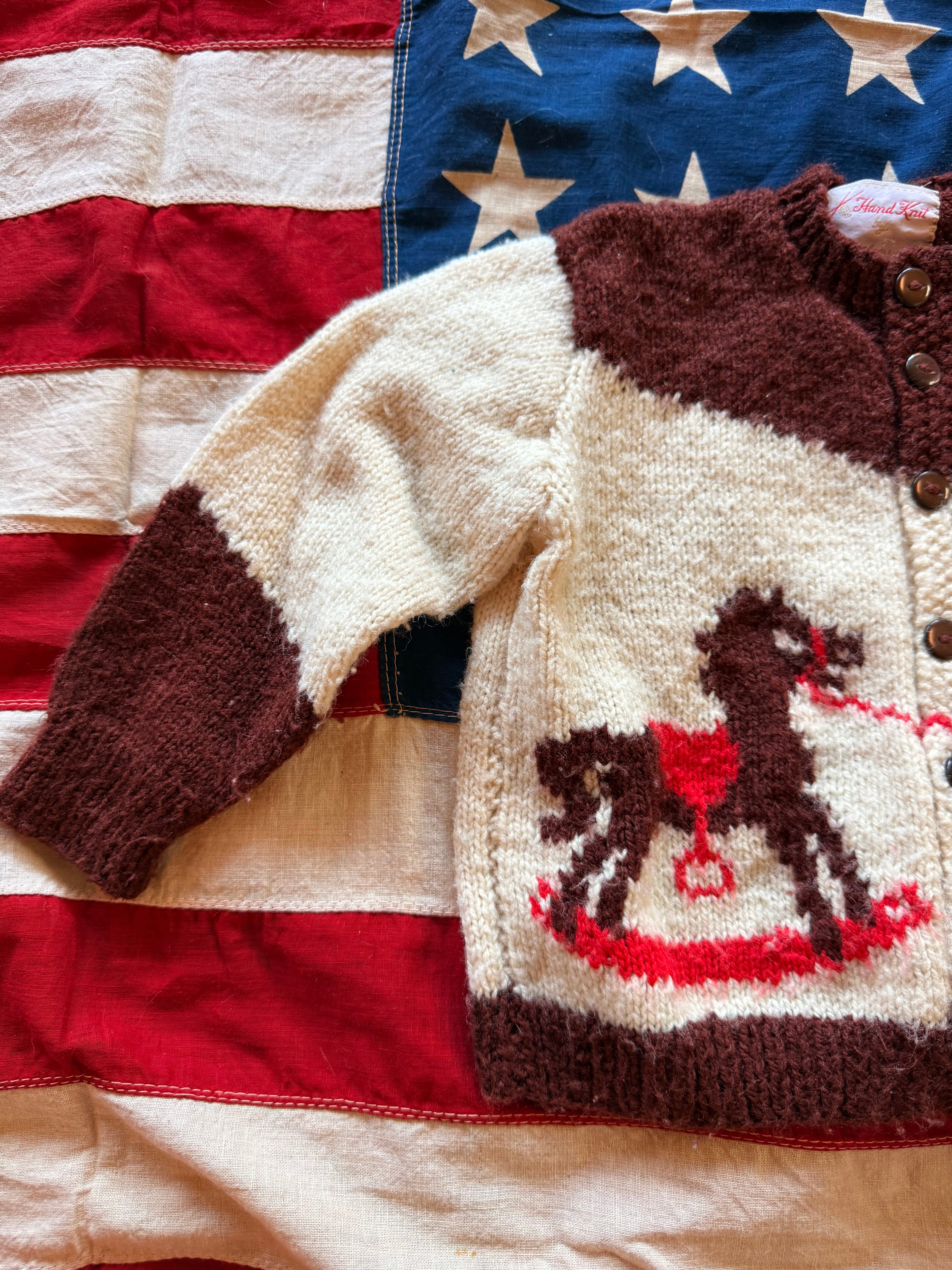 1960s wool baby cowboy cardigan
