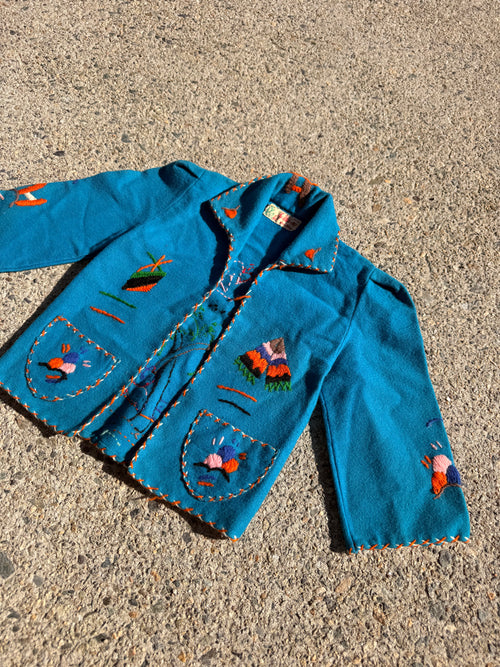 1950s mexican embroidered wool souvenir jacket