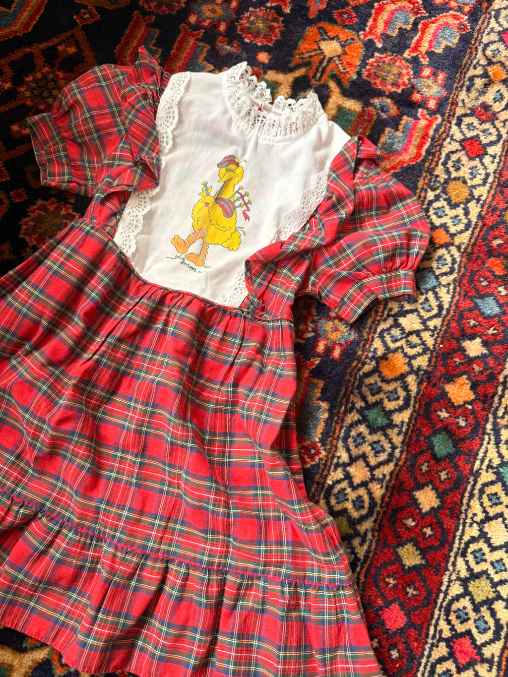 1970s sesame street bag pipe big bird dress