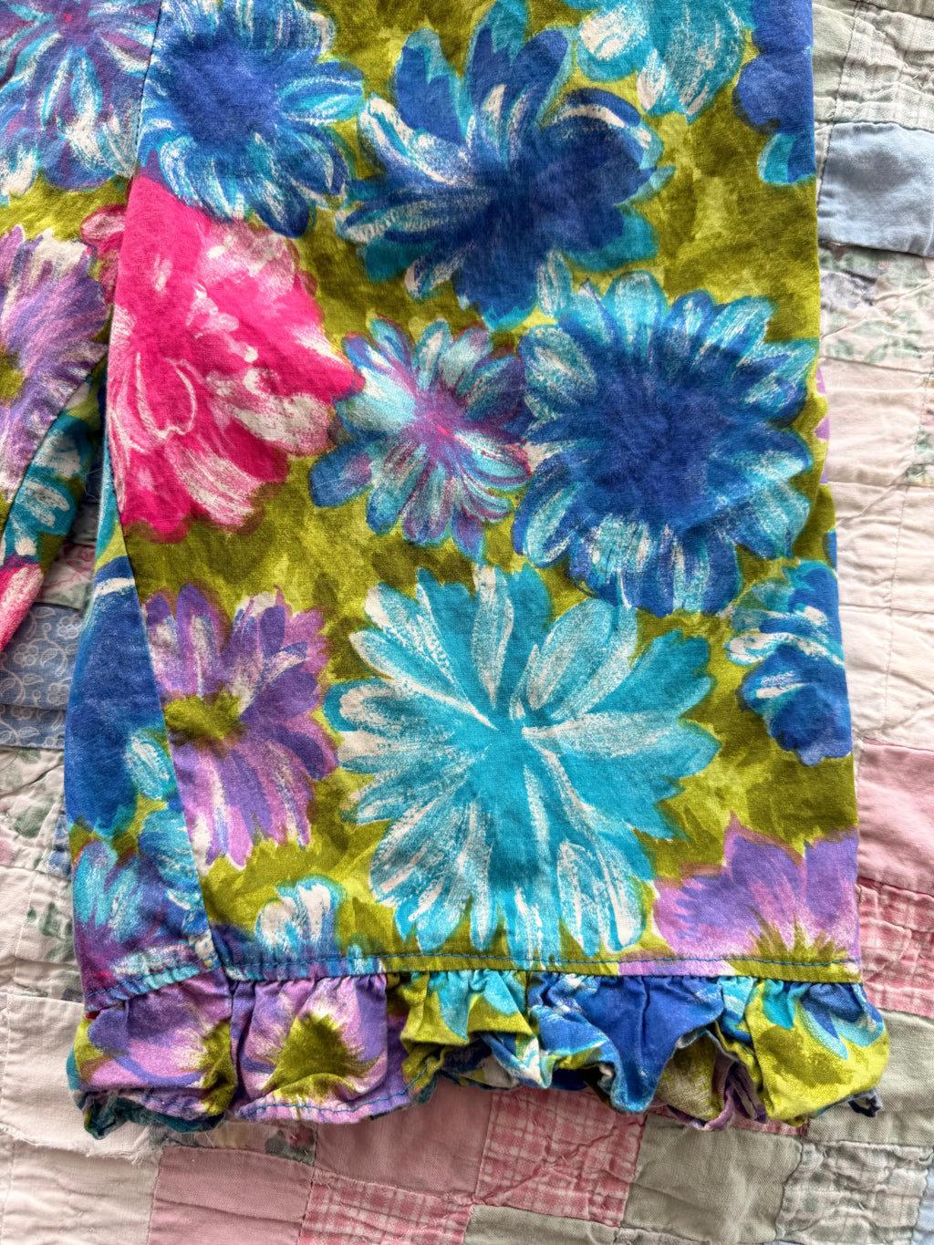 1960s tropical floral pants